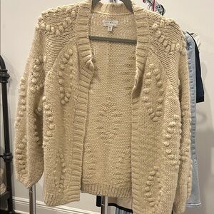 Lucky Brand Textured Cream Cardigan